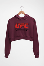 Load image into Gallery viewer, UFC Crop HOODIE FOR WOMEN-Maroon-Ektarfa.online
