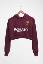 Load image into Gallery viewer, Barcelona Crop HOODIE FOR WOMEN-Maroon-Ektarfa.online
