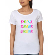 Load image into Gallery viewer, Drink Alcoholic T-Shirt for Women-White-Ektarfa.online
