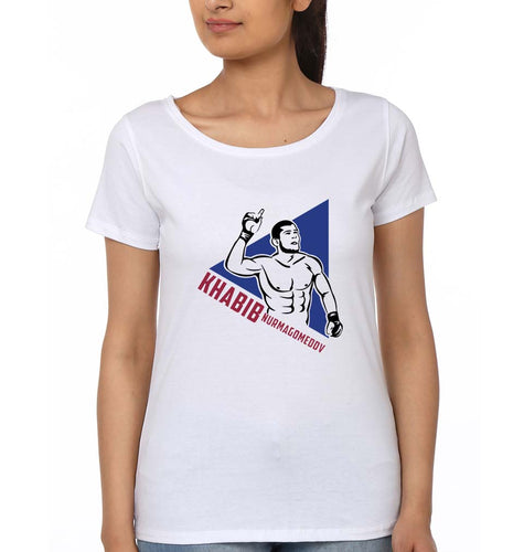 Khabib Nurmagomedov T-Shirt for Women-White-Ektarfa.online
