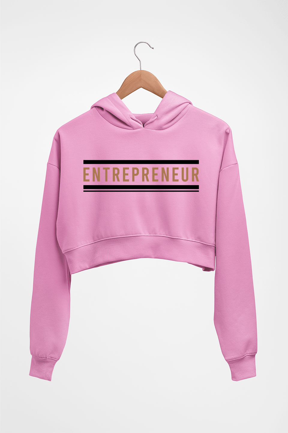 Entrepreneur Crop HOODIE FOR WOMEN-Light Baby Pink-Ektarfa.online