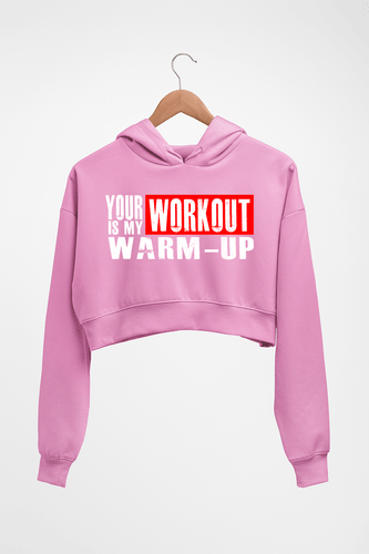 Gym Crop HOODIE FOR WOMEN-Light Baby Pink-Ektarfa.online