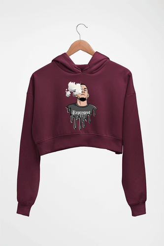 Nate Diaz UFC Crop HOODIE FOR WOMEN-Maroon-Ektarfa.online