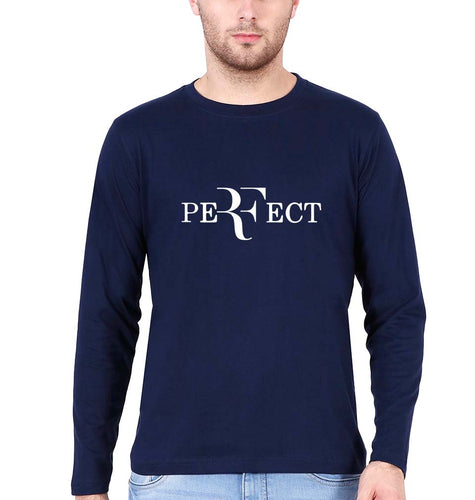 Roger Federer Perfect Full Sleeves T-Shirt for Men-Navy Blue-Ektarfa.online