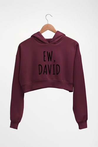 Schitts Creek EW David Crop HOODIE FOR WOMEN-Maroon-Ektarfa.online