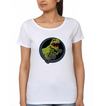 Load image into Gallery viewer, Angry T-Rex Gym T-Shirt for Women-White-Ektarfa.online
