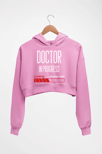 Doctor in progress Crop HOODIE FOR WOMEN-Light Baby Pink-Ektarfa.online