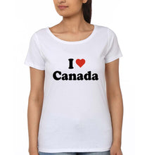 Load image into Gallery viewer, I Love Canada T-Shirt for Women-White-Ektarfa.online
