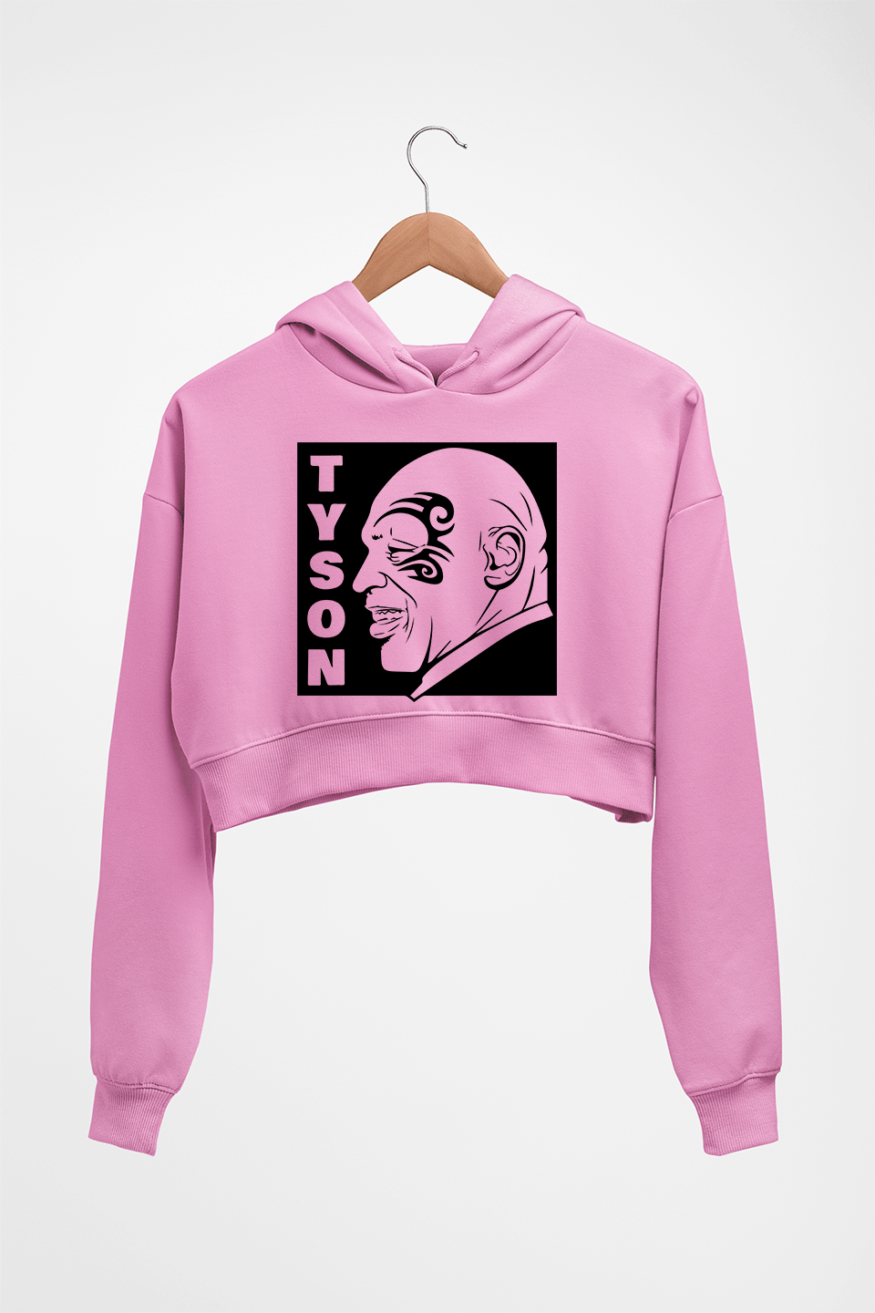 Mike Tyson Crop HOODIE FOR WOMEN-Light Baby Pink-Ektarfa.online