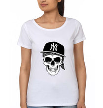 Load image into Gallery viewer, Hip Hop Skull NY T-Shirt for Women-White-Ektarfa.online
