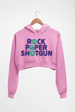 Load image into Gallery viewer, Rock Paper Shotgun Crop HOODIE FOR WOMEN-Light Baby Pink-Ektarfa.online
