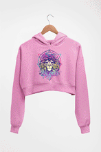 Load image into Gallery viewer, Psychedelic Lion Crop HOODIE FOR WOMEN-Light Baby Pink-Ektarfa.online
