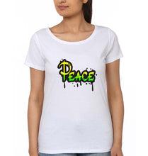 Load image into Gallery viewer, Graffiti Peace T-Shirt for Women-White-Ektarfa.online
