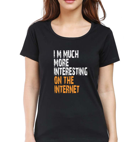 Internet Funny T-Shirt for Women-Black-Ektarfa.online
