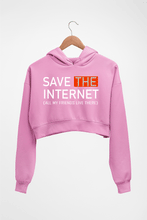 Load image into Gallery viewer, Internet Funny Crop HOODIE FOR WOMEN-Light Baby Pink-Ektarfa.online
