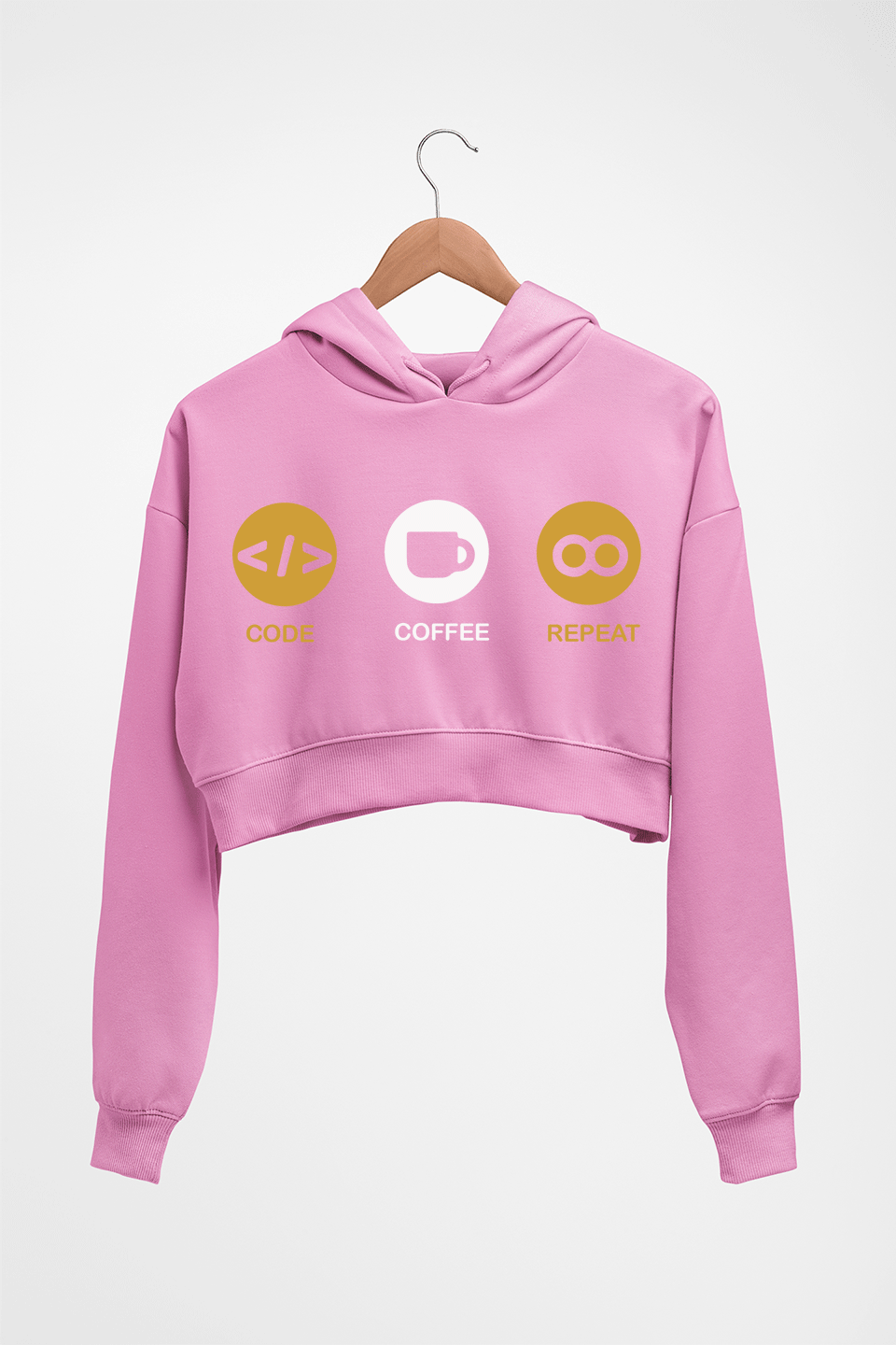 Coder Crop HOODIE FOR WOMEN-Light Baby Pink-Ektarfa.online