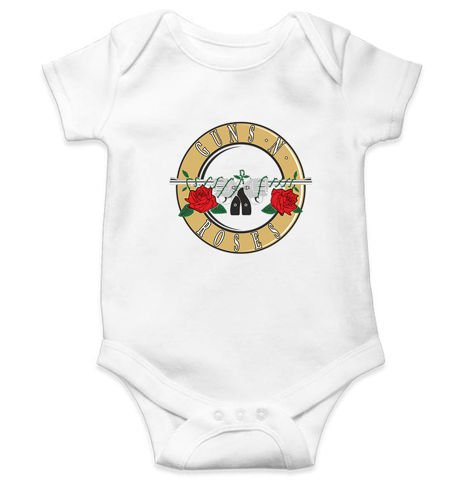 Guns and Roses Kids Romper Kids Romper For Baby Boy/Girl-0-5 Months(18 Inches)-White-Ektarfa.online