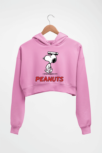 Peanuts Snoopy Crop HOODIE FOR WOMEN-Light Baby Pink-Ektarfa.online