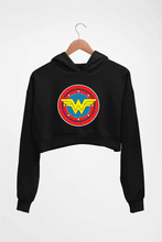 Load image into Gallery viewer, Wonder Woman Superhero Crop HOODIE FOR WOMEN-Black-Ektarfa.online
