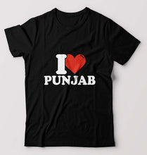 Load image into Gallery viewer, I Love Punjab T-Shirt for Men-Black-Ektarfa.online
