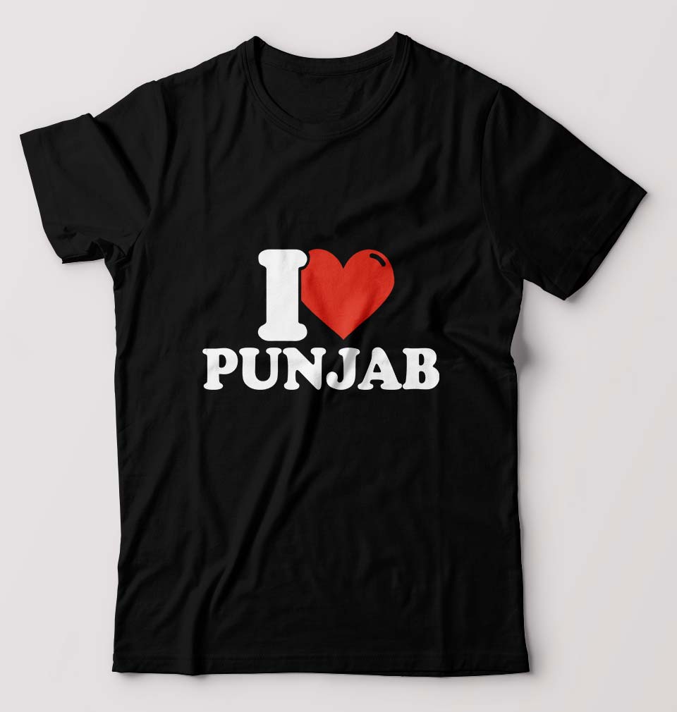 I Love Punjab T-Shirt for Men-Black-Ektarfa.online
