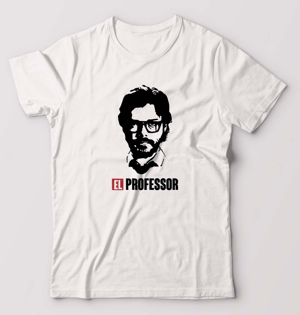 Money Heist The Professor T-Shirt for Men-White-Ektarfa.online