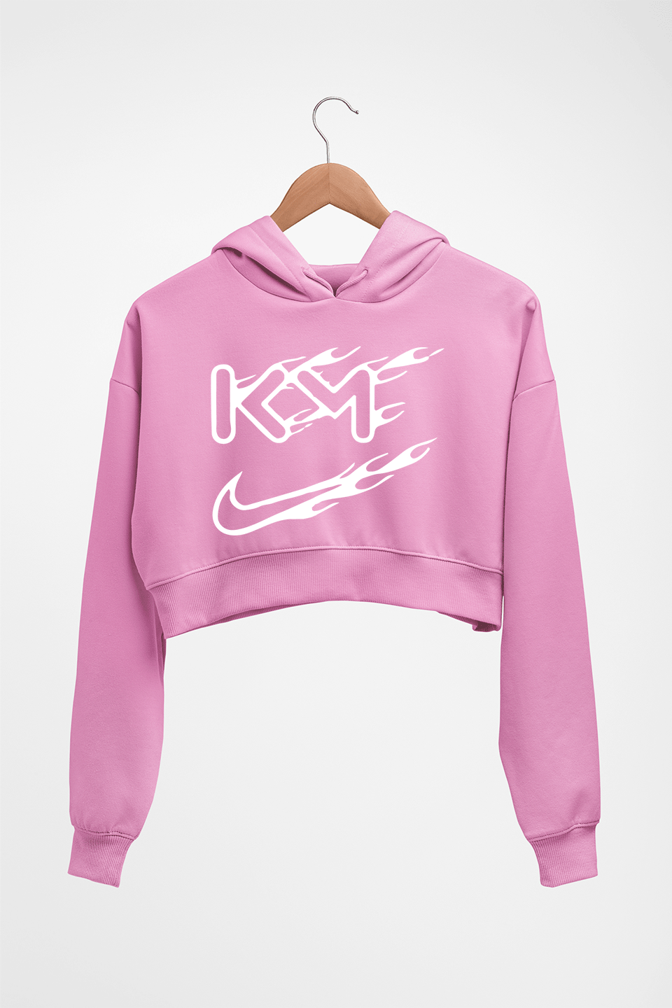 Kylian Mbappé Crop HOODIE FOR WOMEN-Light Baby Pink-Ektarfa.online