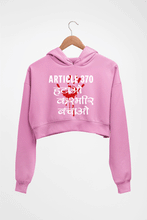 Load image into Gallery viewer, Article 370 Crop HOODIE FOR WOMEN-Light Baby Pink-Ektarfa.online

