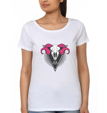 Load image into Gallery viewer, Ram Skull T-Shirt for Women-White-Ektarfa.online
