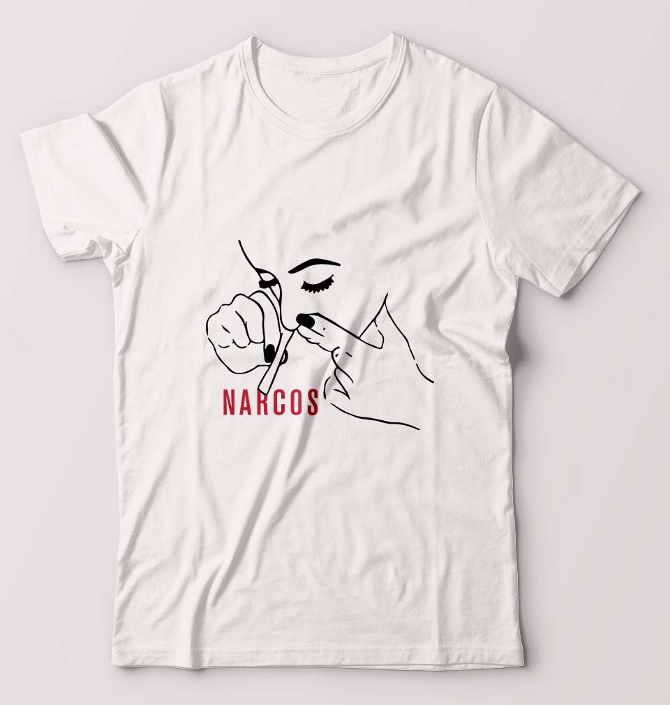 Narcos Drugs T-Shirt for Men-White-Ektarfa.online
