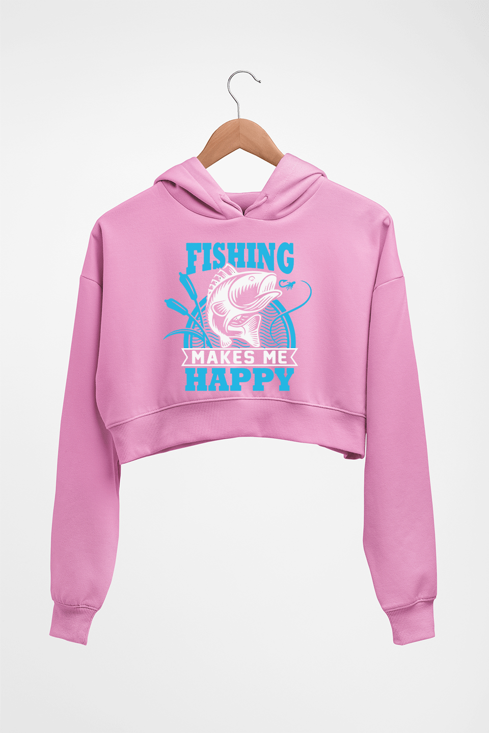 Fishing Crop HOODIE FOR WOMEN-Light Baby Pink-Ektarfa.online