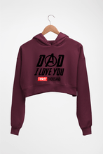 Load image into Gallery viewer, Dad I Love You 3000 Crop HOODIE FOR WOMEN-Maroon-Ektarfa.online
