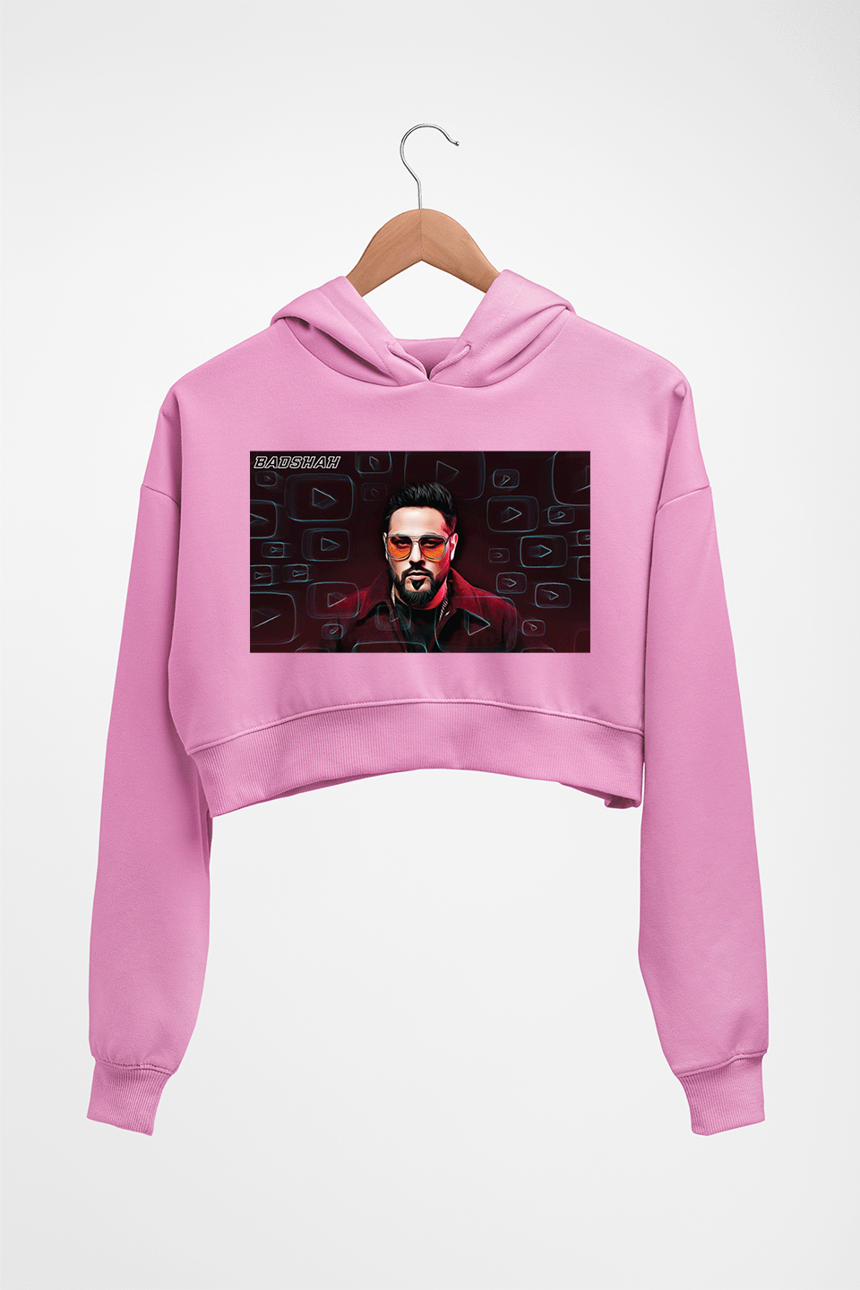 Badshah Crop HOODIE FOR WOMEN-Light Baby Pink-Ektarfa.online