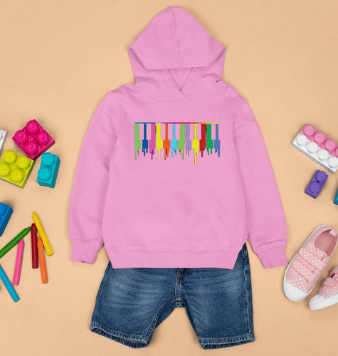 Piano Kids Hoodie for Boy/Girl-Light Baby Pink-Ektarfa.online