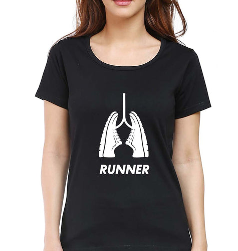 Runner Running T-Shirt for Women-Black-Ektarfa.online