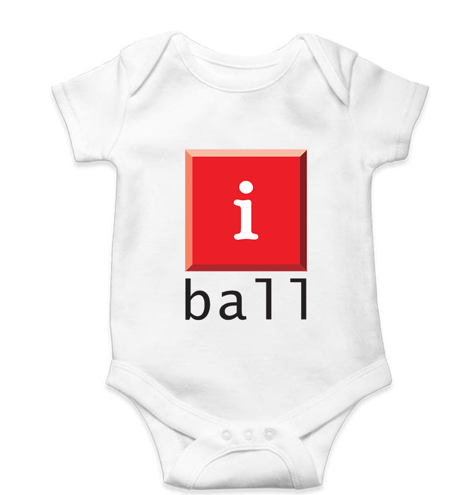 I Ball Kids Romper For Baby Boy/Girl-White-Ektarfa.online