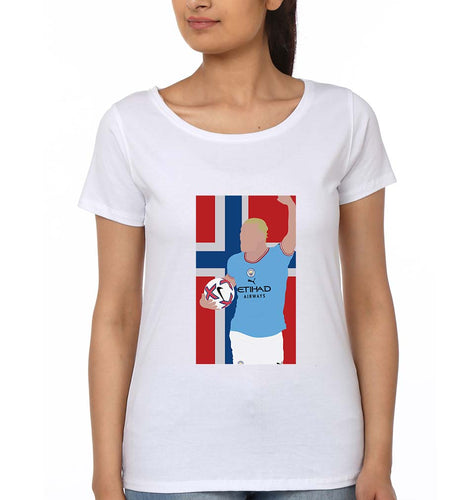 Erling Haaland T-Shirt for Women-White-Ektarfa.online