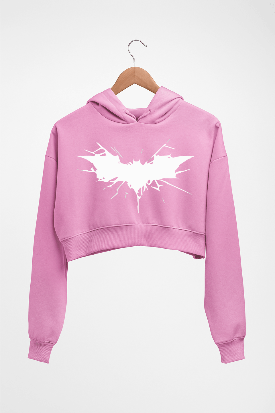 Batman Superhero Crop HOODIE FOR WOMEN-Light Baby Pink-Ektarfa.online