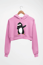 Load image into Gallery viewer, Dab Penguin Crop HOODIE FOR WOMEN-Light Baby Pink-Ektarfa.online
