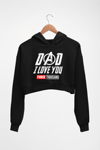 Load image into Gallery viewer, Dad I Love You 3000 Crop HOODIE FOR WOMEN-Black-Ektarfa.online
