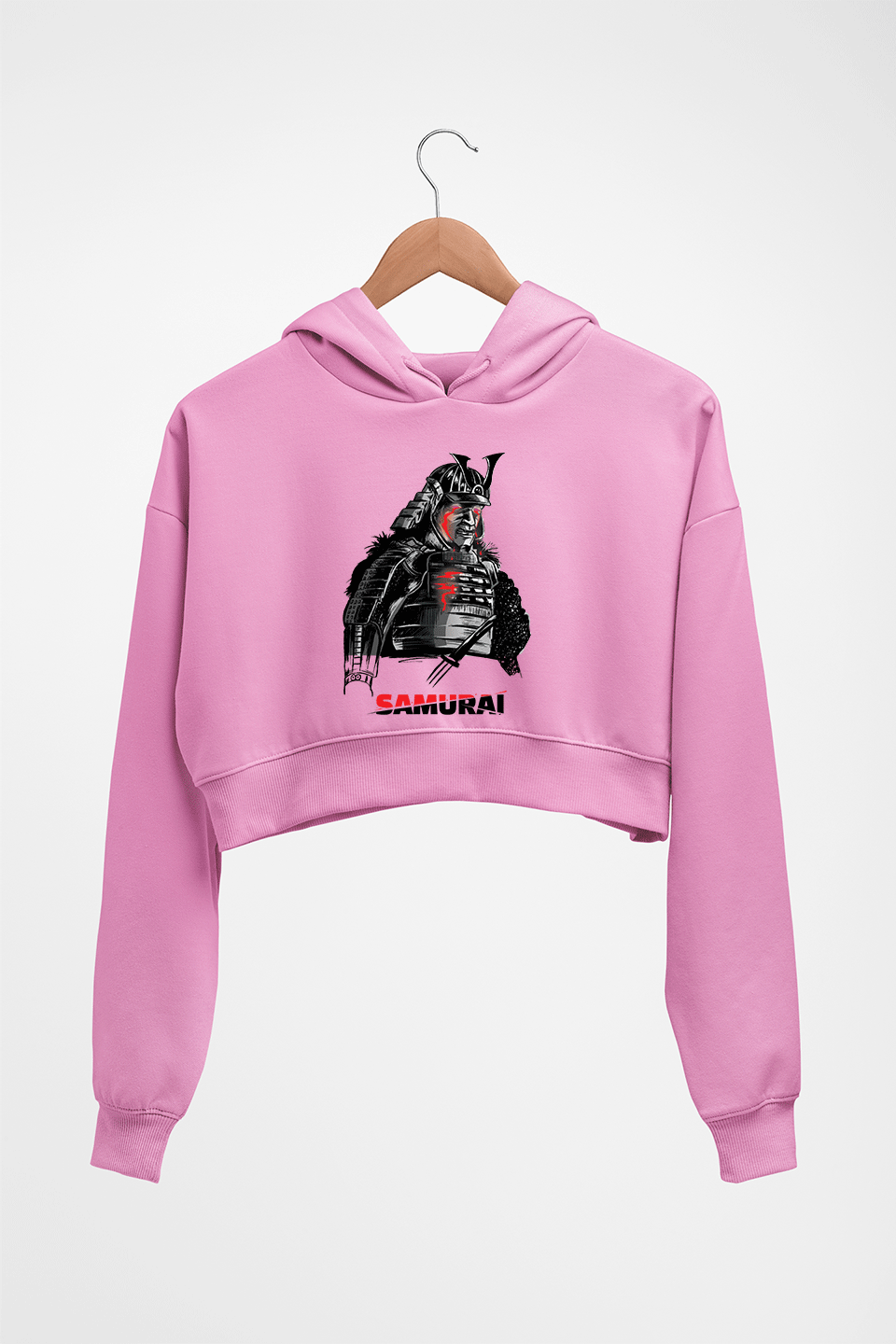 Samurai Crop HOODIE FOR WOMEN-Light Baby Pink-Ektarfa.online