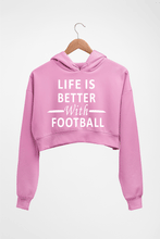 Load image into Gallery viewer, Life Football Crop HOODIE FOR WOMEN-Light Baby Pink-Ektarfa.online
