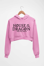 Load image into Gallery viewer, House of the Dragon (GOT) Crop HOODIE FOR WOMEN-Light Baby Pink-Ektarfa.online
