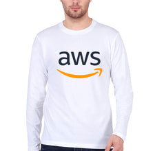 Load image into Gallery viewer, Amazon AWS Full Sleeves T-Shirt for Men-White-Ektarfa.online
