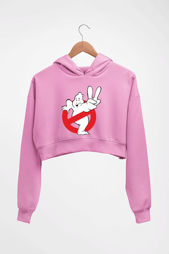 Ghostbusters Crop HOODIE FOR WOMEN-Light Baby Pink-Ektarfa.online