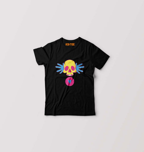 Cartoon Skull Kids T-Shirt for Boy/Girl-Black-Ektarfa.online