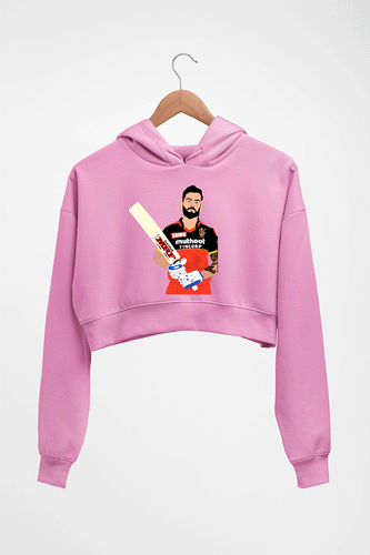 Virat Kohli Crop HOODIE FOR WOMEN-Light Baby Pink-Ektarfa.online