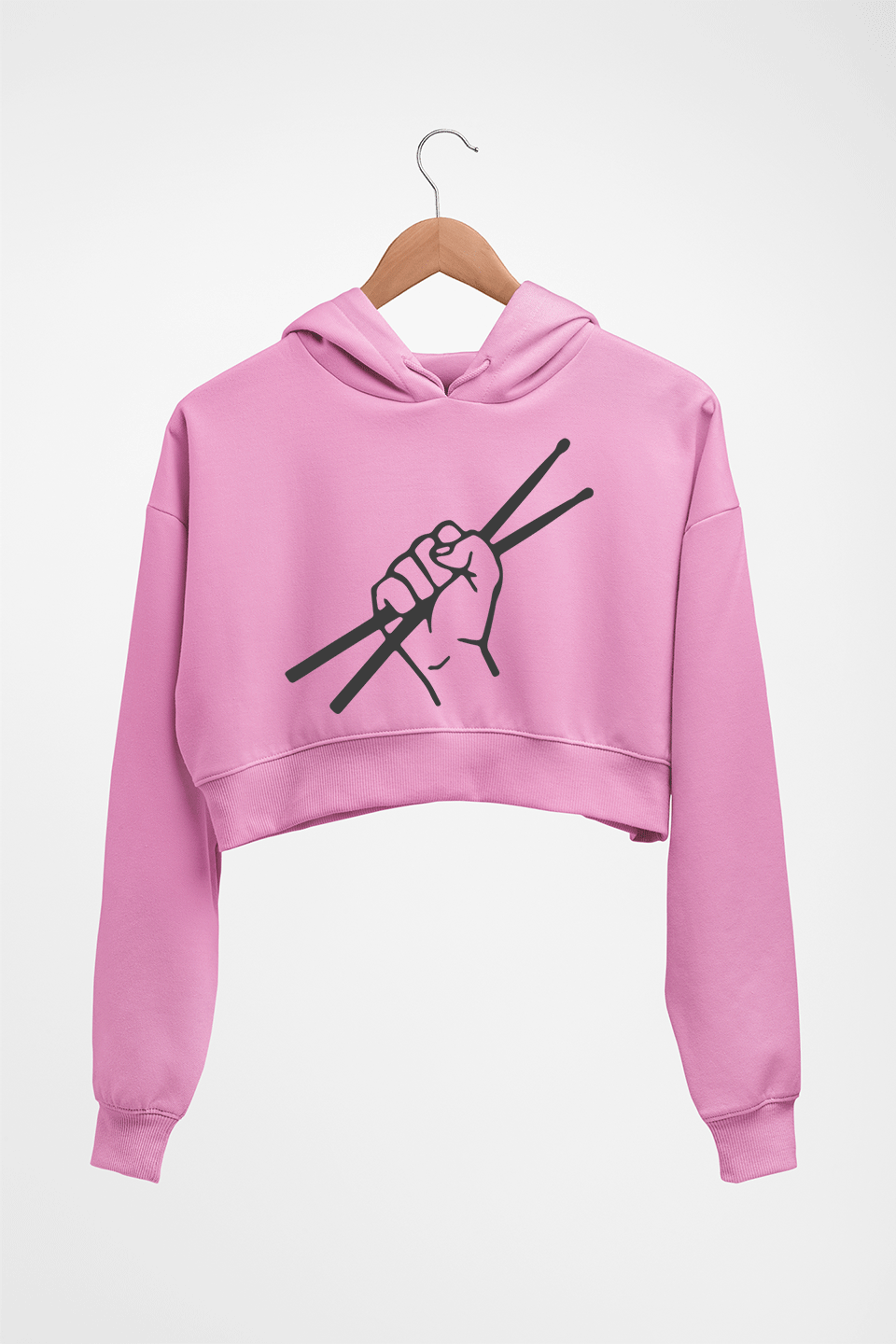 Drummer Crop HOODIE FOR WOMEN-Light Baby Pink-Ektarfa.online