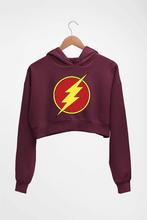 Load image into Gallery viewer, Flash Superhero Crop HOODIE FOR WOMEN-Maroon-Ektarfa.online
