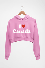 Load image into Gallery viewer, I Love Canada Crop HOODIE FOR WOMEN-Light Baby Pink-Ektarfa.online
